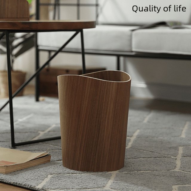 Papelera de madera, sencilla, creativa, para el hogar, para sala de estar, dormitorio, oficina