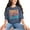 Denim, variant on Thicc and Tatted Moms Club, Tattooed Mothers Quote, Groovy Retro Wavy Text, Flo Blue Comfort Colors T-Shirt, Small
