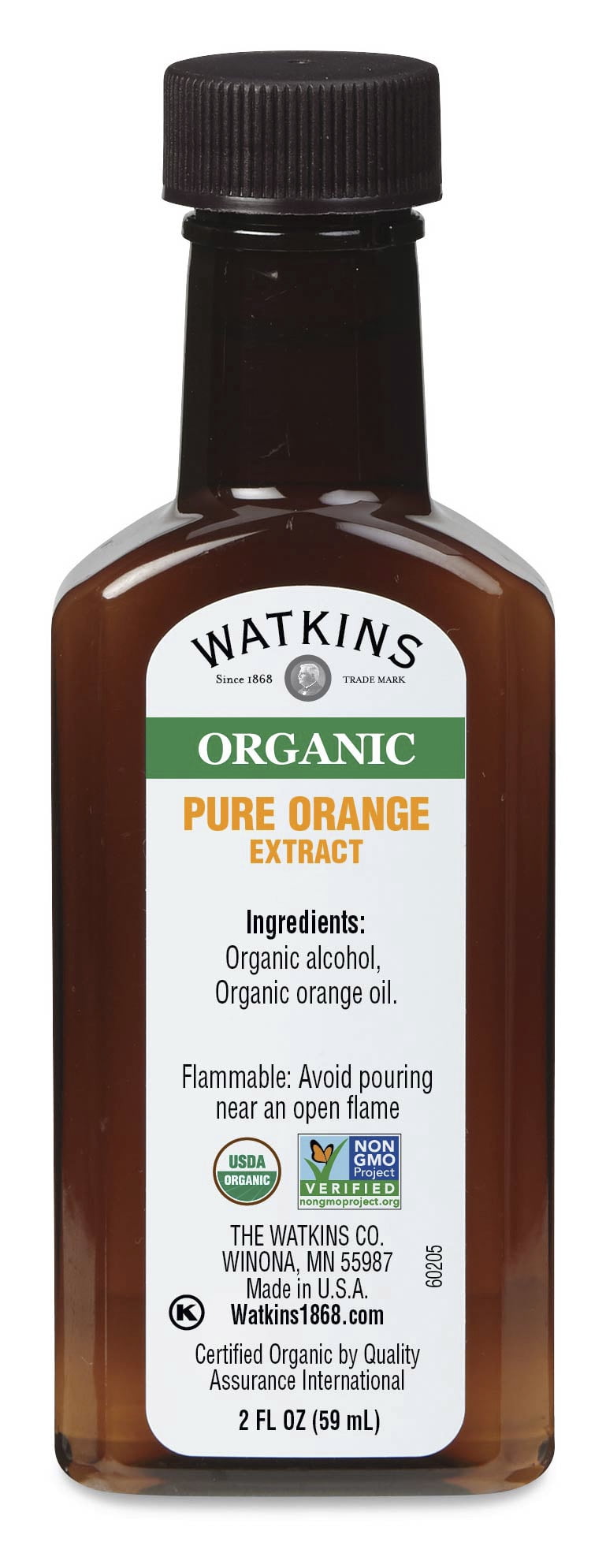 Watkins Organic Pure Orange Extract 2 fl. oz. (Plastic Container)