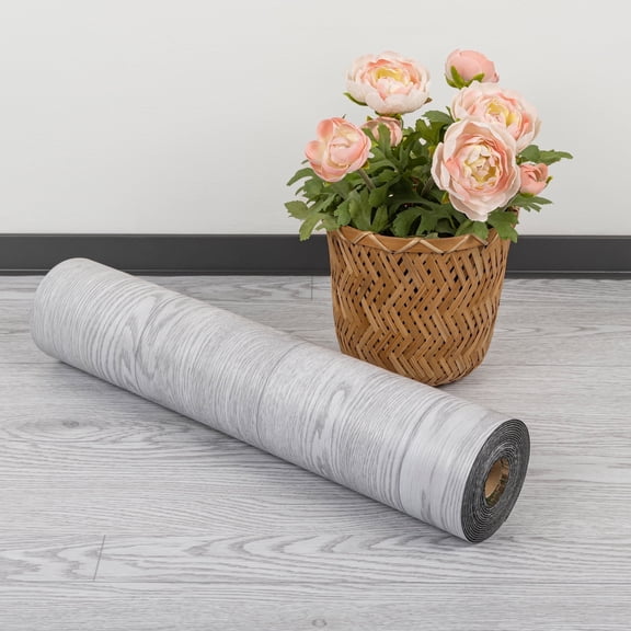 Abyssaly Gray Wood PVC Peel and Stick Vinyl Flooring Tile 15.7 inch x 118 inch /12.9 Sq.ft,Thicken Self-Adhesive Vinyl Flooring Tile Easy DIY Install for Bathroom and Kitchen Floor