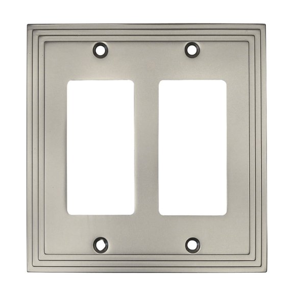 Cosmas 25090-SN Satin Nickel Double GFI / Decora Rocker Wall Switch Plate Switchplate Cover