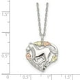 thumbnail image 5 of Landstrom's Mt. Rushmore Black Hills Sterling Silver 12K Gold Accents Horse Within Heart 18 inch Spring Ring Clasp Necklace QQBH170-18, 5 of 5