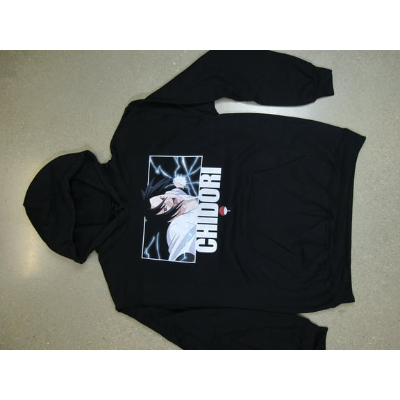 Sauske, Chidori Attack with Kanji Men's Black Hoodie - S