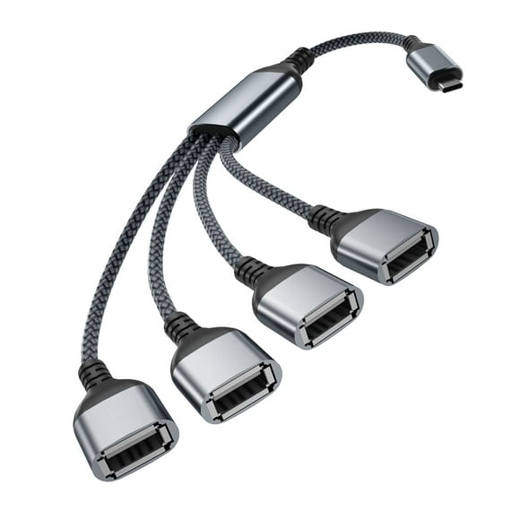 shiyou-Basesailor USB C Male to Four USB Female Cable Adapter 3.3FT,Thunderbolt 3 4 Type A 2.0 Port Splitter Dongle Cord Converter Connector Multiple Hub for MacBook,iPhone 16,iPad Pro Air,Microsoft