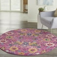 thumbnail image 3 of Nourison Passion Fuchsia 4' x Round Area Rug, Boho, Moroccan, Bed Room, Living Room, Dining Room, Kitchen, , Easy Cleaning, Non Shedding (4' Round), 3 of 10