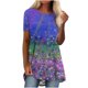 thumbnail image 2 of ICHUANYI Clearance Women Casual Printed Short Sleeve Round Neck Pullover Blouse T-shirt Tops(Purple, L) ICHUANYI WER2023081015770, 2 of 5