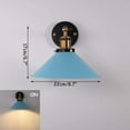 thumbnail image 4 of FSLiving Battery Operated Wall Sconce Rechargeable Battery Run Low-Volt Safe LED Remote Control No Wire Adjustable Angle Blue Wall Light Antique Design for Corridor Loft Dorm Bulb Included-2 Packs, 4 of 7