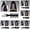 Black 6PCS, variant on Three In One Comb Fish Tail Bone Shape Hair Comb For Salon Barbers For Creating Styles For Slicked Back Undercu