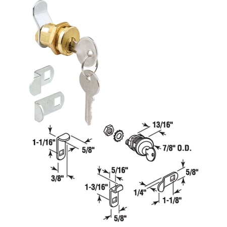 Prime-Line Brass Mailbox Lock with 3 Cams