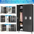 thumbnail image 3 of Ataucjin  Metal Lockers with 3 Doors, Metal Lockers for Employees with 9 Hooks and 3 Shelves, 72 Inch Tall Steel Storage Cabinet Locker for Home Office Gym School, 3 of 9