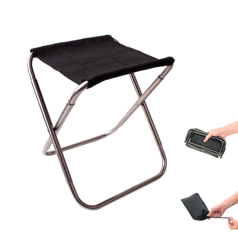 FOLDING TOILET CHAIR alloy+PP BLACK PORTABLE CAMPING SEAT COMPACT CARRY BAG New
