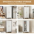 thumbnail image 4 of Metal Pantry Cabinet, 61" Tall Kitchen Storage Cabinet with Doors and Adjustable Shelves, Living Room, Dining Room (White), 4 of 8