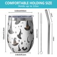 thumbnail image 5 of 12oz Stemless Wine Tumblers Halloween Witch Hats and Bats Vacuum Insulated Stainless Steel Travel Tumbler Cups Mug with Lid and Straw for Champaign,Cocktail,Beer with Cleaning Brush, 5 of 5