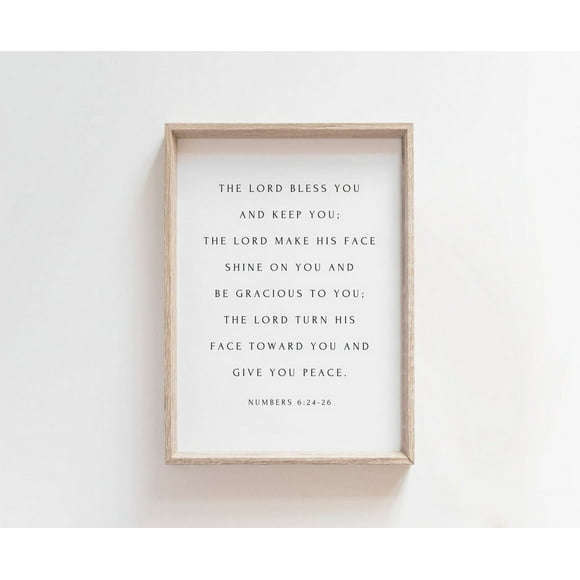 The Lord's Blessing Poster Wall Decor Numbers 6:24-26 Canvas Art Prints Painting Picture Artwork Home Christian Decoration for Living Room Bedroom No Frame