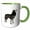 Green/White, variant on 3drose, Grey Timber Wolf Standing in Left Profile, 15oz Mug