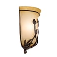 thumbnail image 5 of Regency Hill Leaf and Vine Pocket Farmhouse Rustic Wall Light Sconce Bronze Hardwire 8 1/2" Fixture Rimmed Amber Glass for Bedroom Bedside Bathroom, 5 of 7