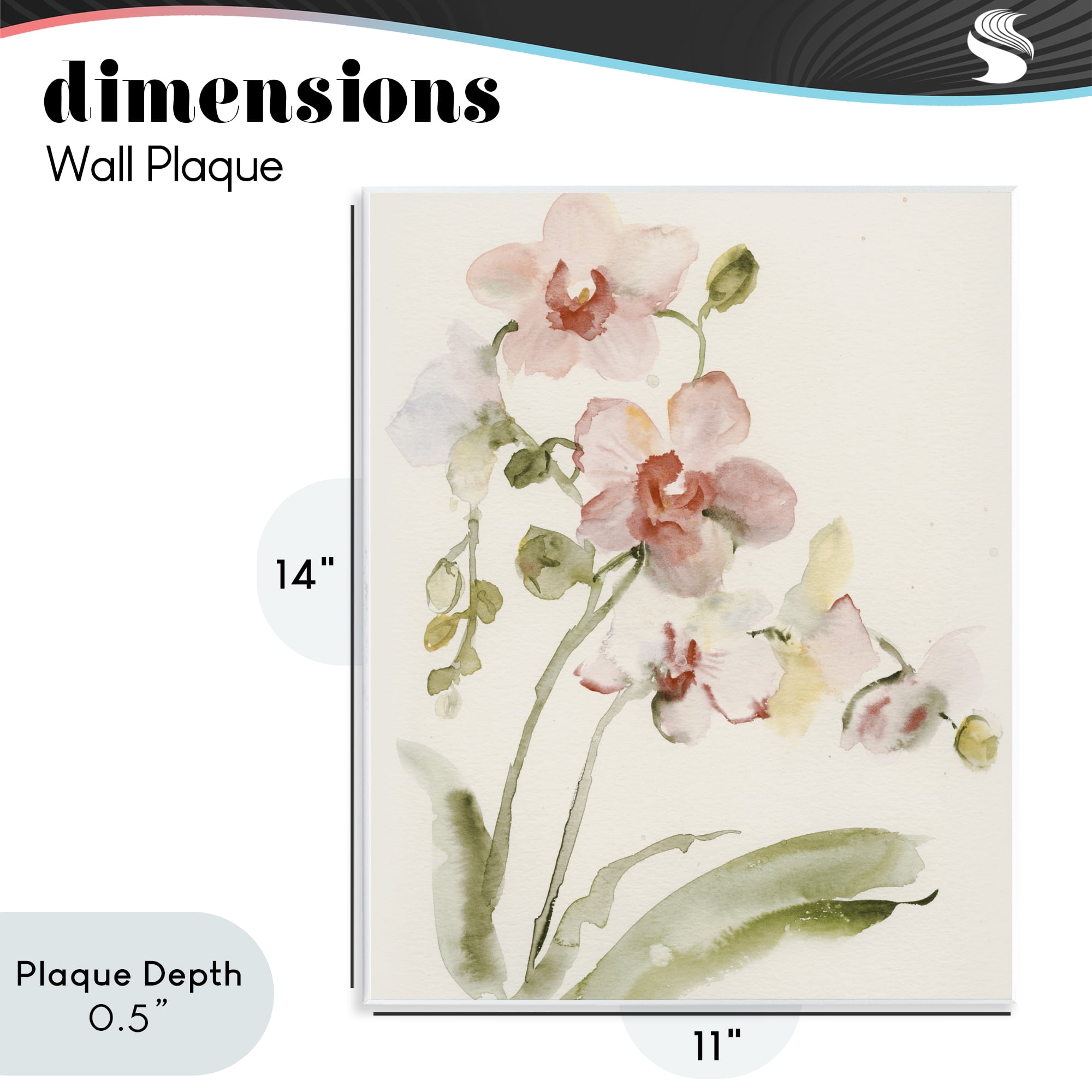 Stupell Industries Gentle Pink Orchid in Bloom Wall Plaque Art, design by Victoria Barnes