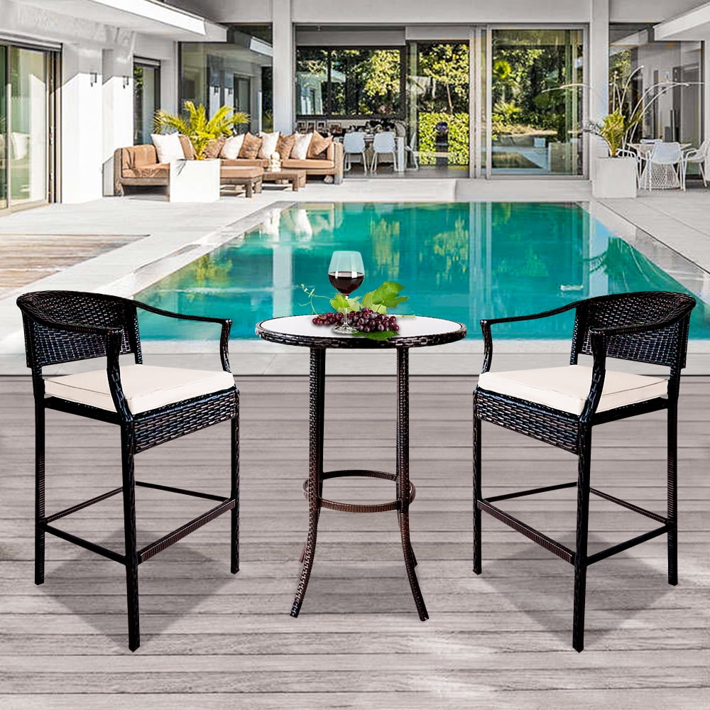 High Top Outdoor Table and Stools, Patio Furniture High Top Table Set