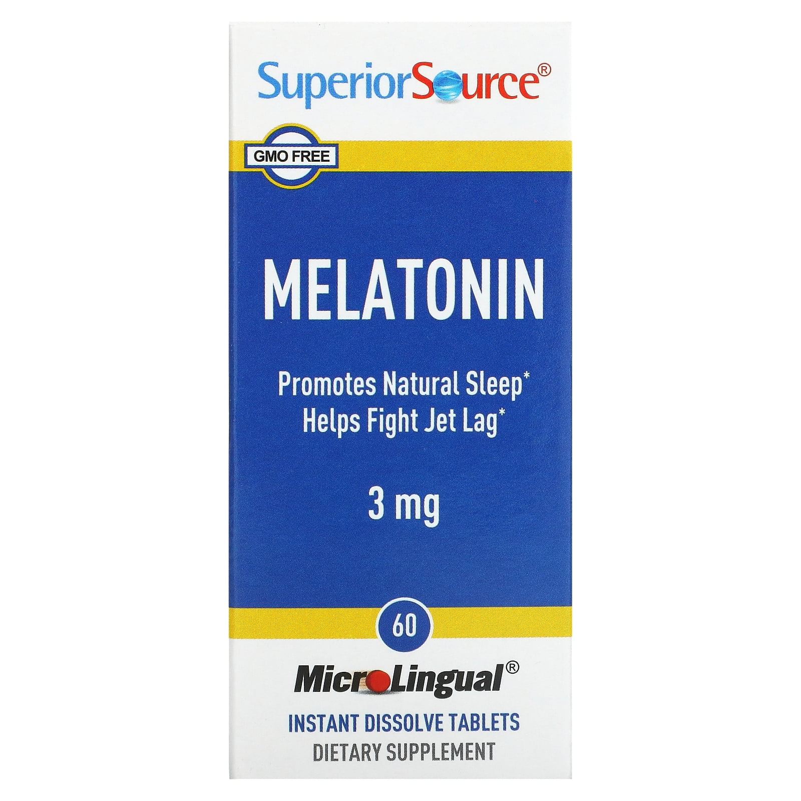 Superior Source Melatonin 3 mg, Under The Tongue Quick Dissolve Sublingual Tablets, 60 Count