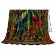 thumbnail image 2 of Exotic Tropical Birds Majestic Crane Art Jewel Tones, Cozy Bird Art Scene, Warm Flannel Blanket for Beach House and Living Room, Bird Lovers Thanksgiving Gift, Artistic Home Decor, 2 of 9