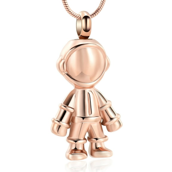 Astronaut Urn Pendants with Chain Cremation Jewelry for Ashes Holder Necklace for Ashes of Loved One