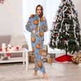 thumbnail image 2 of Adult Christmas Onesie Basketball Bow Adult Zipper One-Piece Pajamas Unisex Pajamas with Pockets, 2 of 6