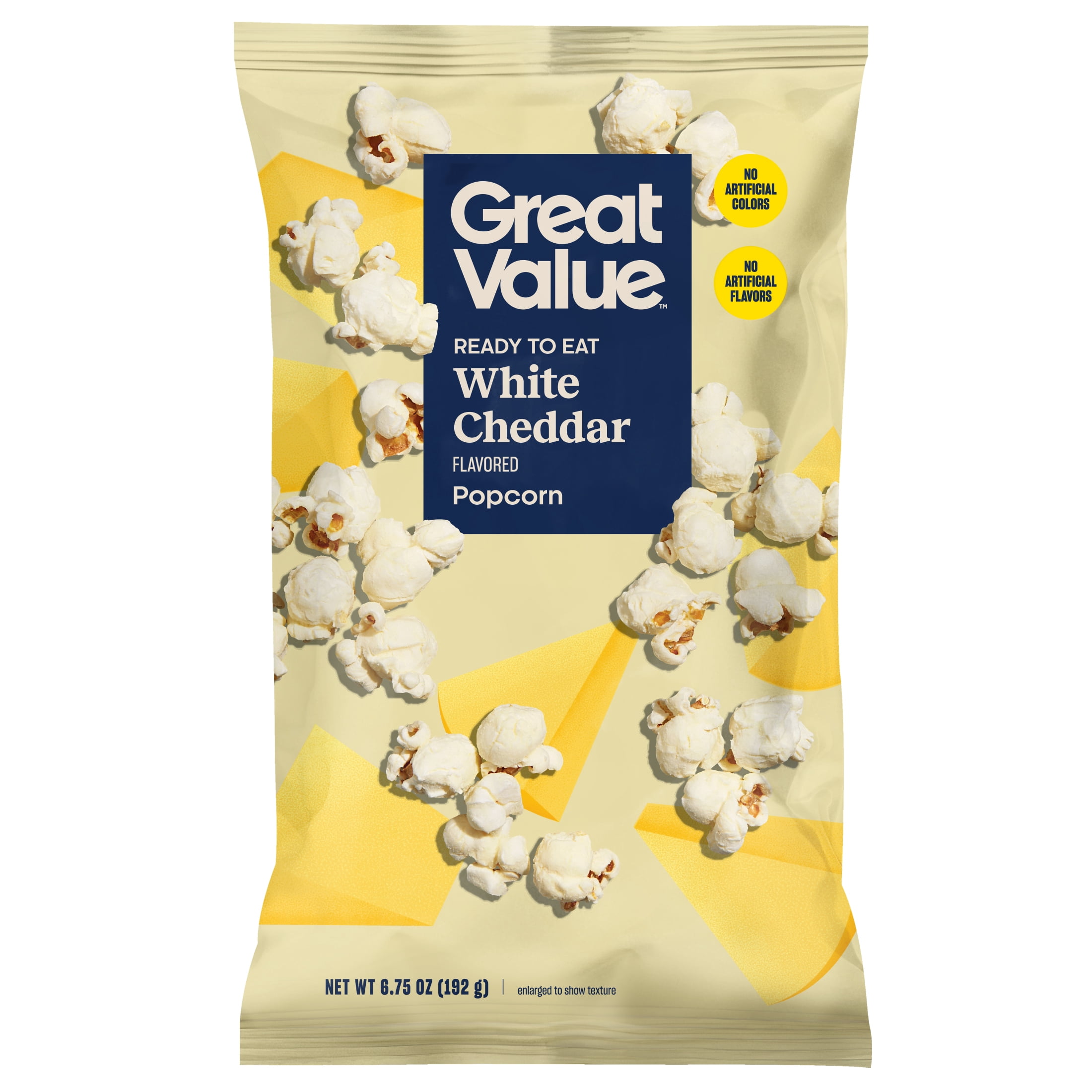 (8 pack) Great Value White Cheddar Fully Loaded Popcorn, 6.75 oz