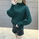 thumbnail image 1 of Suéter holgado de cuello alto con mangas acampanadas para mujer, jersey de primavera y otoño, camisa básica de punto de invierno a la moda y holgada, 1 of 6