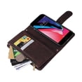 thumbnail image 4 of Case for iPhone 8 Plus/7 Plus Cover Zipper Pocket Wallet Case Magnetic Protective - Braun, 4 of 5