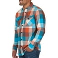 thumbnail image 3 of The American Outdoorsman Men's Long Sleeve Button Down Heavyweight Flannel Shirt (Blue/Orange, Large), 3 of 6