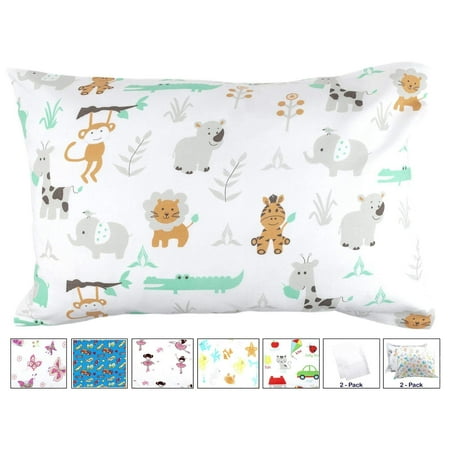 BB MY BEST BUDDY Toddler Pillowcase by My Best Buddy - 100% Cotton - New Safari and Zoo Animals for Your Kids - 13 x 18 shrinks to fit -Envelope Style Closure - Designed in The USA New Safari