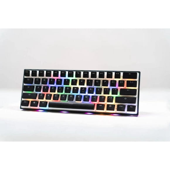 Smart Duck TP-61K 60 % TKL Clavier Mécanique de Jeu Pudding Filaire, Rétroéclairé LED RGB, Interrupteur Rouge (Noir Transparent)