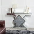 Mirrored Accent Console Table in Silver Entryway Table with Diamond