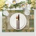 thumbnail image 3 of Tropical Palm Tree Placemats Set of 4 Summer Vintage Green Leaf Kitchen Table Mat 12x18 Inch Hawaii Beach Jungle Plant Tree Heat Resistant Washable Linen Place Mats for Dining Tables, 3 of 6