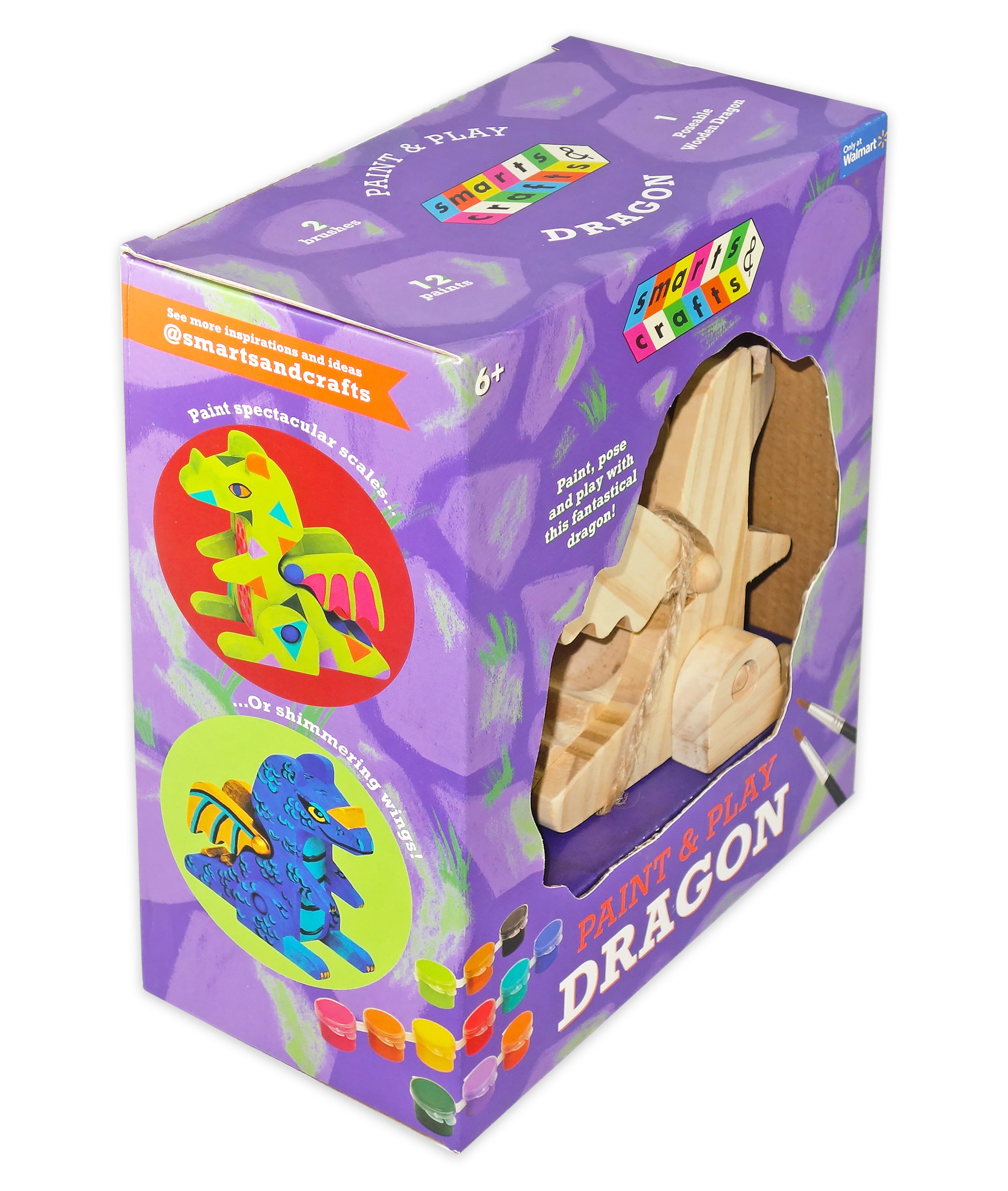Smarts & Crafts PAINT & PLAY DRAGON Wooden 15-Pcs ~ New in Box