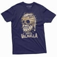 thumbnail image 5 of Men's Valhalla Warrior T-shirt until Valhalla skull USA flag patriotic shirt Viking Mythology Tee (X-Large Grey), 5 of 7