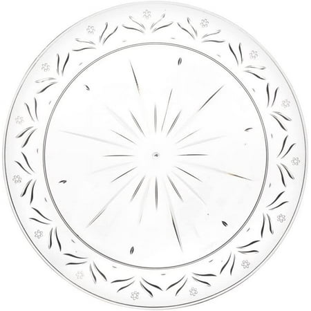 (10 PACK) EcoQuality 6" inch Round Clear Plastic Plates with Crystal Like Design - China Like Party Plates, Heavy Duty Small Disposable Dessert Plates, Salad Plate, Weddings, Serveware