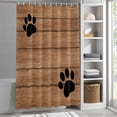 thumbnail image 5 of Farmhouse Shower Curtain, Cute Animal Claws Vintage Brown Wooden Board Waterproof Shower Curtain Set with 12 Hooks Lightweight Bath Curtains Fabric Bathroom Decor 48x72 Inches, 5 of 9