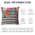 thumbnail image 5 of Decorative Throw Pillow Cover Queen Trendy Pink Watercolor Floral Black White Stripe Outdoor Pillowcase Gift for Holiday Sofa Bed, 5 of 5