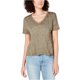 thumbnail image 2 of Camiseta básica Lucky Brand con detalle de costuras para mujer verde extragrande Camiseta básica, 2 of 2