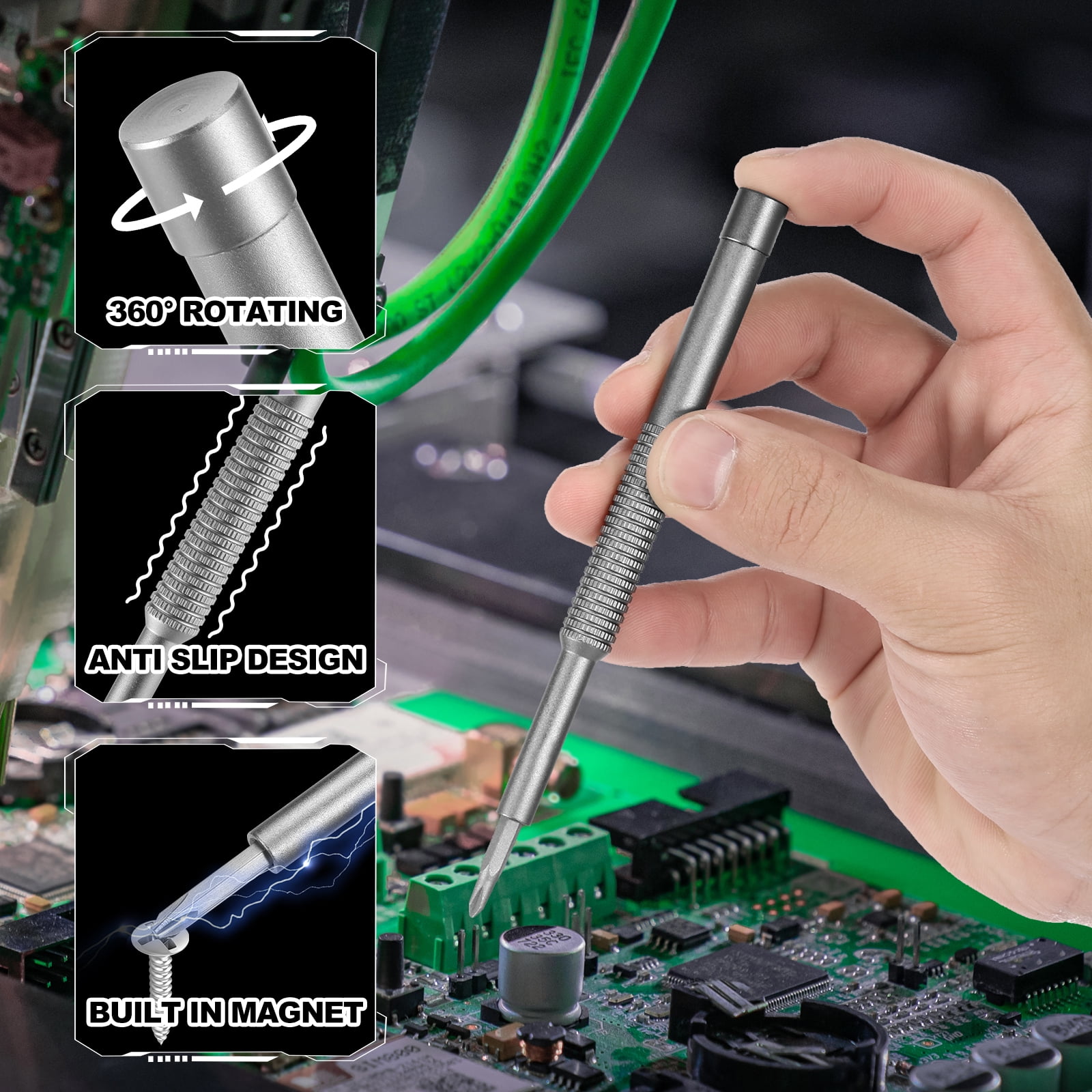 128 in 1 Precision Screwdriver Set Chrome Vanadium Steel Multifunctional Screwdriver Set Screwdriver Repair Tool Magnetic Screwdriver Hand Tool with 120 Bits for Camera Electronics