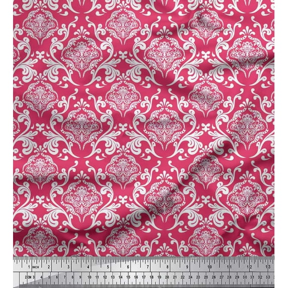 Soimoi Cotton Voile Fabric Swirls & Floral Artistic Decor Fabric Printed Yard 42 Inch Wide