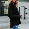 thumbnail image 3 of gakvbuo Fall Sweaters for Women Plus Size Tops Fall 2022 Women'S Pure Color Stitching Loose Long Sleeve O-Neck Printed Sweatshirt, 3 of 8