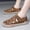 Q7-Brown, variant on Men's Leather Hollow Summer Casual Sandals Slip-On Closed Round Toe Hook Loop Fisherman Shoes Lightweight Walking Sandals for Hiking Fishing Casual Summer Wear,Khaki 40(US-7.5)