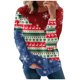thumbnail image 1 of Sudaderas de cuello redondo de Navidad de manga larga para mujer, suéter holgado informal, blusa con estampado de Papá Noel y gato bonito Fridja FKASFK215, 1 of 6