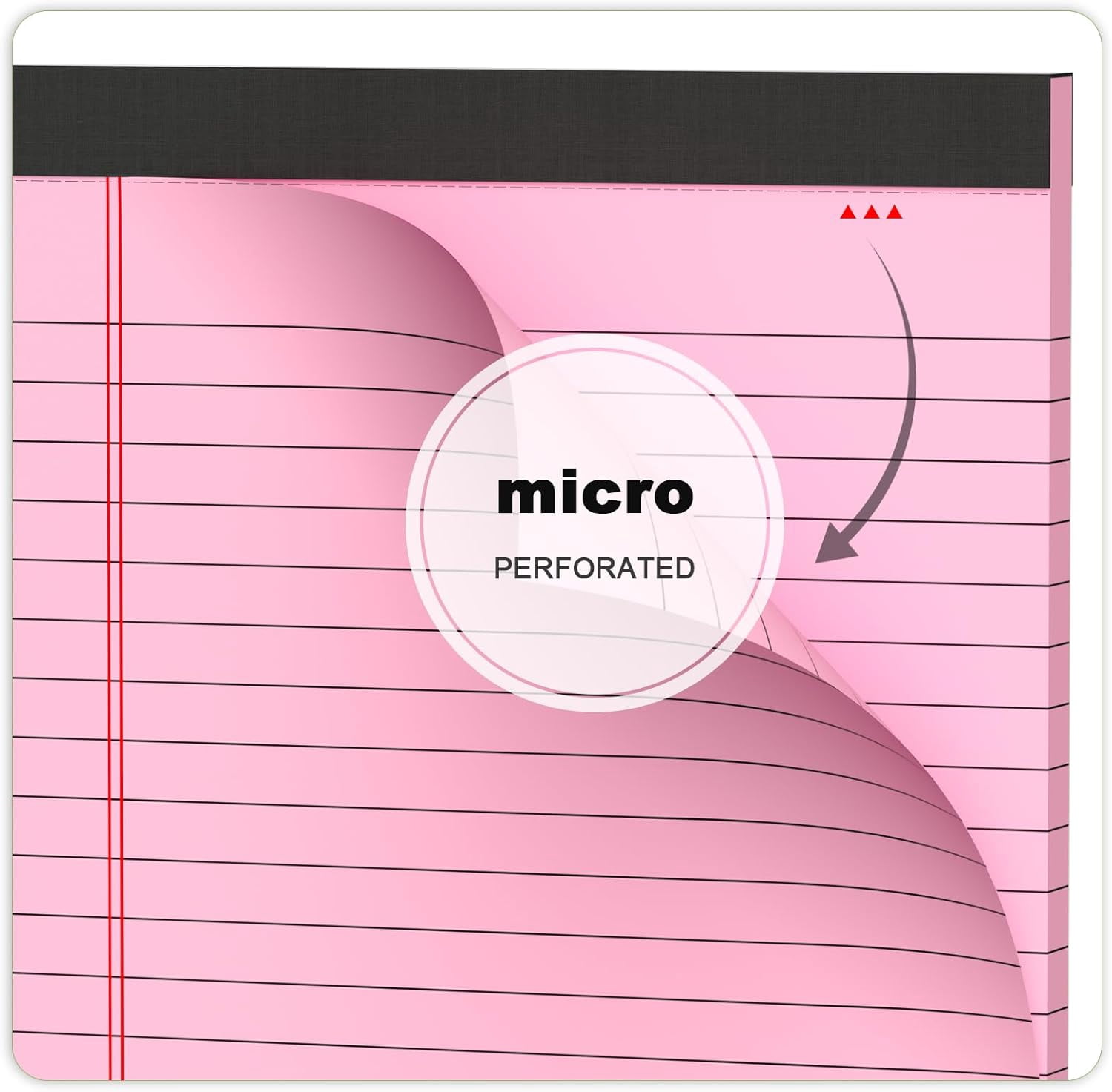 Ahot 6pcs Small Note Pad 5x8 College Ruled Pink Legal Pads Paper Notepads 6 Pack Study Back Writing Pads 5 x 8 Legal Pads Perforated Narrow Ruled Pads of Paper Pink