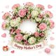 thumbnail image 5 of CaiYueKe Artificial Spring Wreath for Front Door, Home Garden Wall Decor, Indoor Outdoor Hanging Floral Greenery Arrangement, Plastic Green Leaves and Flowers, Mothers Day Party Wedding Decoration, 5 of 9