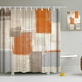thumbnail image 3 of Orange and Grey Shower Curtain Abstract Painting Modern Shower Curtain for Bathroom Waterproof Polyester Fabric Bathroom Curtain 72 x 72 Inch with 12 Plastic Hooks, 3 of 5