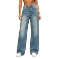 thumbnail image 2 of Zormilly Wide Leg Jeans for Women High Waisted Distressed Straight Leg Jeans with Pockets Fashion Loose Denim Pants, 2XS-XL, 2 of 8
