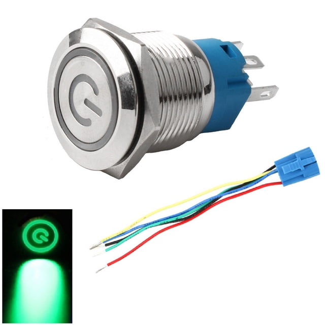 BTOER Waterproof LED Power Symbol Push Button Switch ON OFF 110 220V Versatile for Car and Various Electric Equipment Use